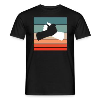 Poignée de main noir blanc Style rétro Vintage - T-shirt homme - noir - Devant - AI Model Male 178 light (178cm)