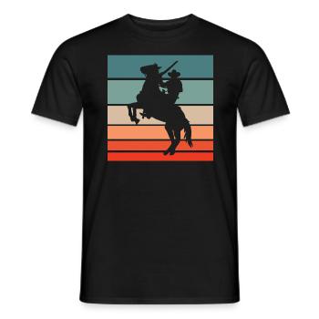Cowboy Horse Pesade Retro Style Vintage - Men's T-Shirt - black - Front - AI Model Male 178 light (178cm)