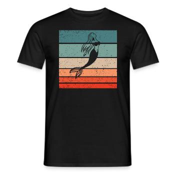 Sirène Retro Style Vintage - T-shirt homme - noir - Devant - AI Model Male 178 light (178cm)