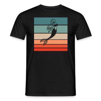 Sirène Retro Style Vintage - T-shirt homme - noir - Devant - AI Model Male 178 light (178cm)