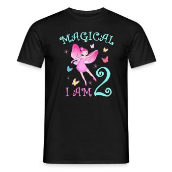 Feen Kinder Geburtstag 2 Jahre Mädchen Fee - Männer T-Shirt - Schwarz - Vorne - AI Model Male 178 light (178cm)