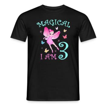 Fairies Children Birthday 3 Years Girl Fairy - Men's T-Shirt - black - Front - AI Model Male 178 light (178cm)