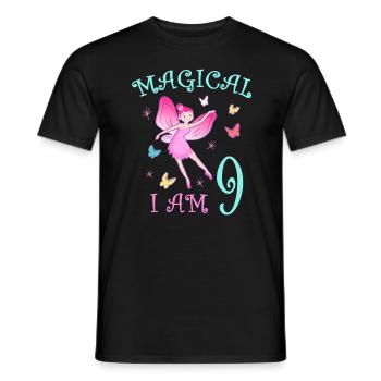 Feen Kinder Geburtstag 9 Jahre Mädchen Fee - Männer T-Shirt - Schwarz - Vorne - AI Model Male 178 light (178cm)