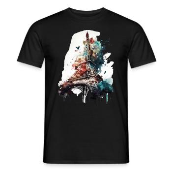 Eiffelturm - Männer T-Shirt - Schwarz - Vorne - AI Model Male 178 light (178cm)