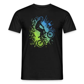 BMX Bike Splash of Color Cyclist Stunt BMX - T-shirt homme - noir - Devant - AI Model Male 178 light (178cm)