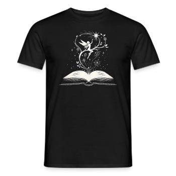 Magic of Words - Book Fairy - Men's T-Shirt - black - Front - AI Model Male 178 light (178cm)
