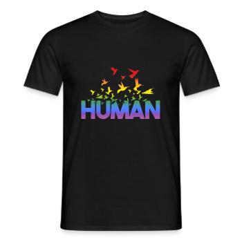 Love Human Rainbow Gay Pride - LGBT - Men's T-Shirt - black - Front - AI Model Male 178 light (178cm)