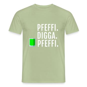 Pfefferminz Likör Pfeffi Vatertag Sauf - Männer T-Shirt - Sage - Vorne - AI Model Male 178 light (178cm)