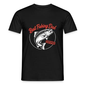 Meilleur papa pêcheur Papa est le meilleur pêcheur - T-shirt homme - noir - Devant - AI Model Male 178 light (178cm)