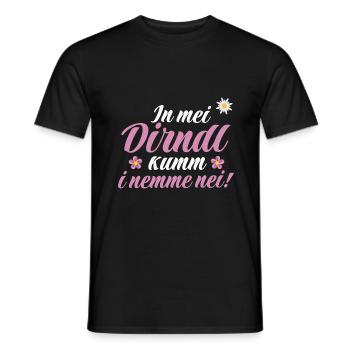 In Mei Dirndl Kumm I Nimma Nei | - Männer T-Shirt - Schwarz - Vorne - AI Model Male 178 light (178cm)