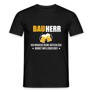 Bauherr Bier Hausbau Eigenheim Richtfest 2022 - Männer T-Shirt - Schwarz - Vorne - AI Model Male 178 light (178cm)