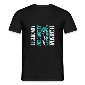 Feldhockey-Legenden werden im März geboren - Männer T-Shirt - Schwarz - Vorne - AI Model Male 178 light (178cm)