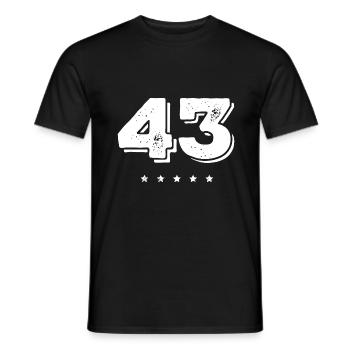 Maillot numéro 43 - T-shirt homme - noir - Devant - AI Model Male 178 light (178cm)