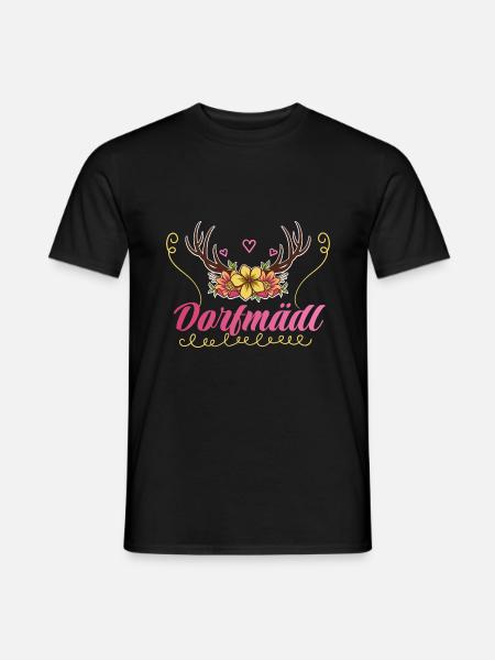 Dorfmädel Dorfmädchen Dorf Dorfmädl Damen - Männer T-Shirt - Schwarz