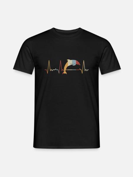 Herzschlag Delfin - Männer T-Shirt - Schwarz