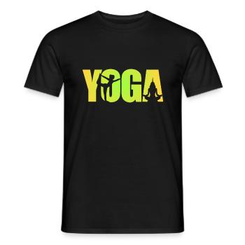 Yoga neon Logo - Men's T-Shirt - black - Front - AI Model Male 178 light (178cm)