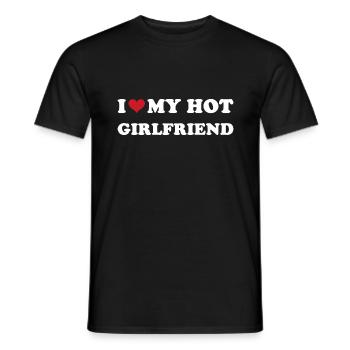 Je coeur ma petite amie chaude - T-shirt homme - noir - Devant - AI Model Male 178 light (178cm)