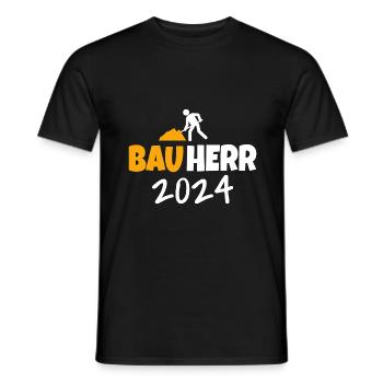 Bauherr 2024 Hausbau Neubau Baustelle Richtfest - Männer T-Shirt - Schwarz - Vorne - AI Model Male 178 light (178cm)