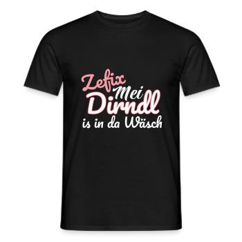 Dirndl Tracht | Mei Dirndl is in da - Männer T-Shirt - Schwarz - Vorne - AI Model Male 178 light (178cm)