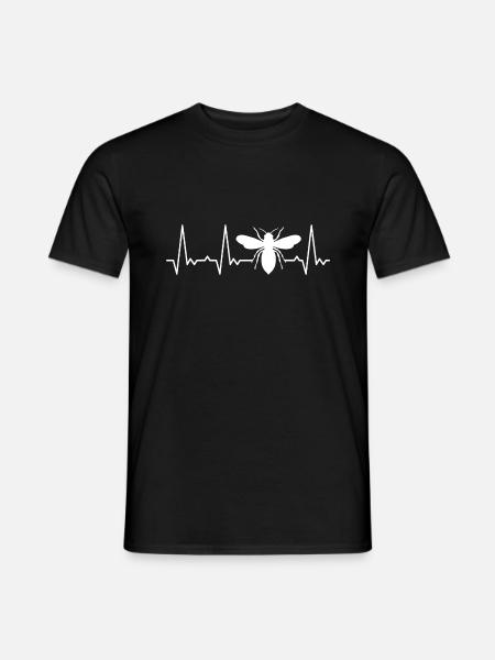 Herzschlag Biene - Männer T-Shirt - Schwarz