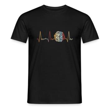 Heartbeat 20 sided cube - Men's T-Shirt - black - Front - AI Model Male 178 light (178cm)