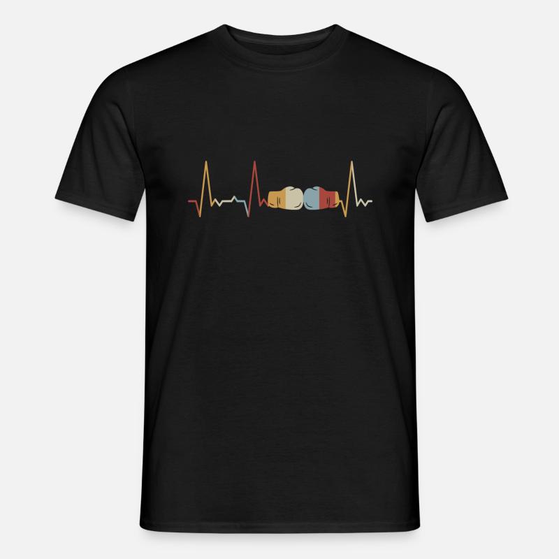 Herzschlag Boxen - Männer T-Shirt - Schwarz
