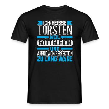 TORSTEN - Gottgleich - Männer T-Shirt - Schwarz - Vorne - AI Model Male 178 light (178cm)