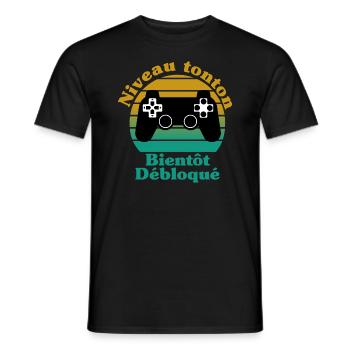 Annoncer grossesse tonton cadeau homme tshirt - T-shirt homme - noir - Devant - AI Model Male 178 light (178cm)