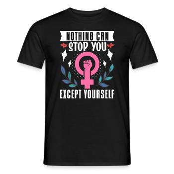 Feminist Women's Rights Female - Men's T-Shirt - black - Front - AI Model Male 178 light (178cm)