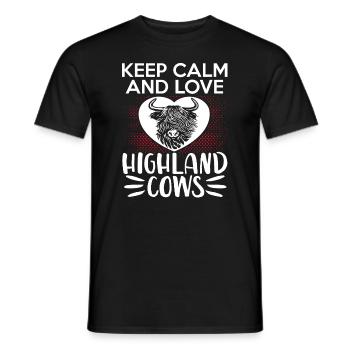 Scottish Highland Cattle Cow - Männer T-Shirt - Schwarz - Vorne - AI Model Male 178 light (178cm)