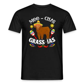Vache bovine écossaise des Highlands - T-shirt homme - noir - Devant - AI Model Male 178 light (178cm)