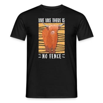 Vache bovine écossaise des Highlands - T-shirt homme - noir - Devant - AI Model Male 178 light (178cm)
