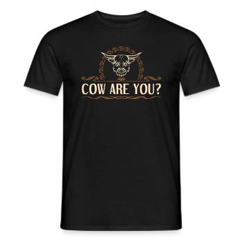 Vache bovine écossaise des Highlands - T-shirt homme - noir - Devant - AI Model Male 178 light (178cm)