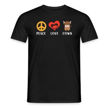 Vache bovine écossaise des Highlands - T-shirt homme - noir - Devant - AI Model Male 178 light (178cm)