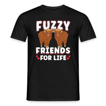 Scottish Highland Cattle Cow - Männer T-Shirt - Schwarz - Vorne - AI Model Male 178 light (178cm)