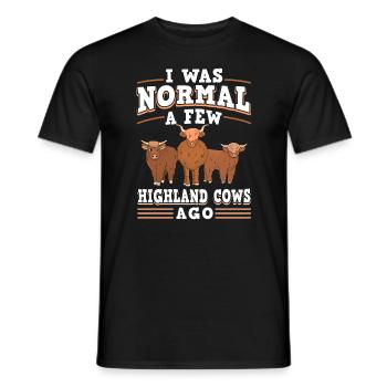 Scottish Highland Cattle Cow - Männer T-Shirt - Schwarz - Vorne - AI Model Male 178 light (178cm)