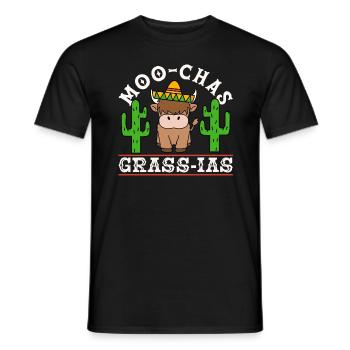 Vache bovine écossaise des Highlands - T-shirt homme - noir - Devant - AI Model Male 178 light (178cm)