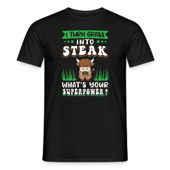 Scottish Highland Cattle Cow - Männer T-Shirt - Schwarz - Vorne - AI Model Male 178 light (178cm)