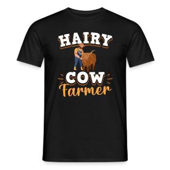 Vache bovine écossaise des Highlands - T-shirt homme - noir - Devant - AI Model Male 178 light (178cm)