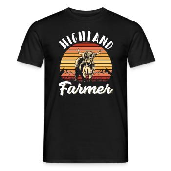 Scottish Highland Cattle Cow - Männer T-Shirt - Schwarz - Vorne - AI Model Male 178 light (178cm)