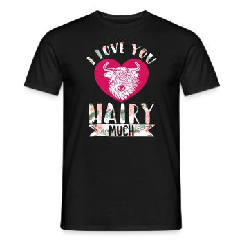 Scottish Highland Cattle Cow - Männer T-Shirt - Schwarz - Vorne - AI Model Male 178 light (178cm)