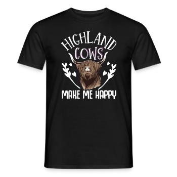 Scottish Highland Cattle Cow - Männer T-Shirt - Schwarz - Vorne - AI Model Male 178 light (178cm)