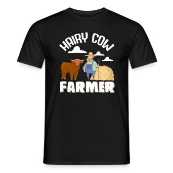 Vache bovine écossaise des Highlands - T-shirt homme - noir - Devant - AI Model Male 178 light (178cm)