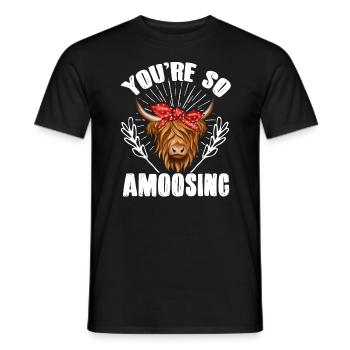 Scottish Highland Cattle Cow - Männer T-Shirt - Schwarz - Vorne - AI Model Male 178 light (178cm)