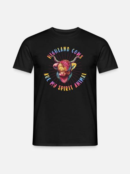 Scottish Highland Cattle Cow - Men's T-Shirt - black