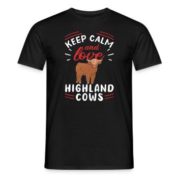 Scottish Highland Cattle Cow - Männer T-Shirt - Schwarz - Vorne - AI Model Male 178 light (178cm)