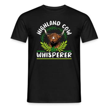 Scottish Highland Cattle Cow - Männer T-Shirt - Schwarz - Vorne - AI Model Male 178 light (178cm)