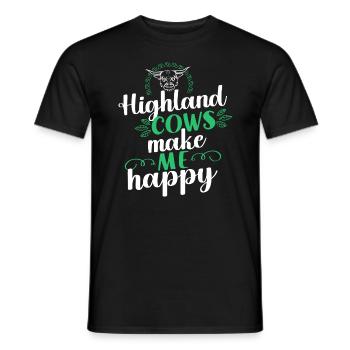 Scottish Highland Cattle Cow - Männer T-Shirt - Schwarz - Vorne - AI Model Male 178 light (178cm)