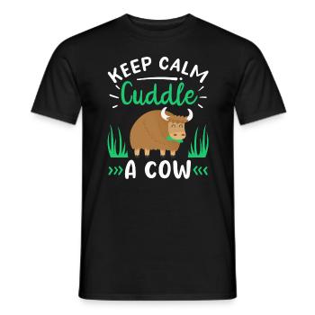 Scottish Highland Cattle Cow - Männer T-Shirt - Schwarz - Vorne - AI Model Male 178 light (178cm)