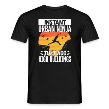 Parkour Freerunning Traceur - Männer T-Shirt - Schwarz - Vorne - AI Model Male 178 light (178cm)